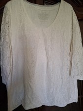 SAMOON Weisse Spitzenbluse Gr. 50