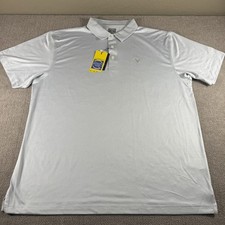 Callaway Polo Shirt Mens XL Gray Stripe Opti-Dri Golf Performance UV Protection