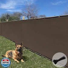 EandK Sunrise 4' x 30' Privacy Fence Screen with Grommets, Outdoor Windscreen
