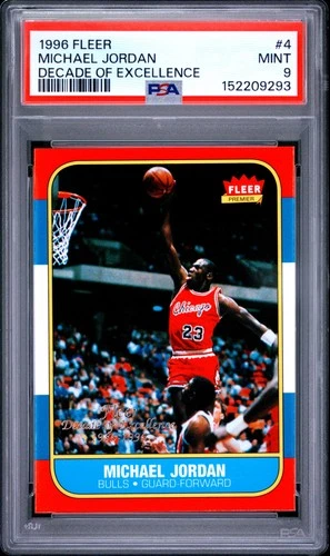 1996 FLEER DECADE OF EXCELLENCE #4 MICHAEL JORDAN PSA 9