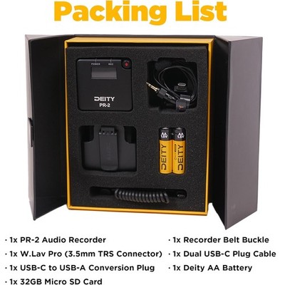 Deity PR-2 PR2 Pocket Audio Recorder with 32-Bit Float Recording