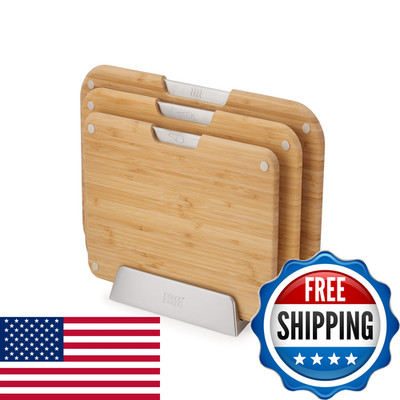 Joseph Joseph Nest Boards 3-Piece Bamboo Cutting Board Set Double-Sided