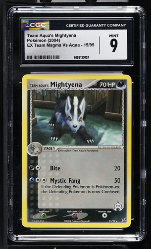 Team Aqua's Mightyena graded CGC 9 for sale on eBay