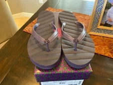 Tory Burch Kira Flip Flops in Deep purple size  10,  BNIB, mSRP$88