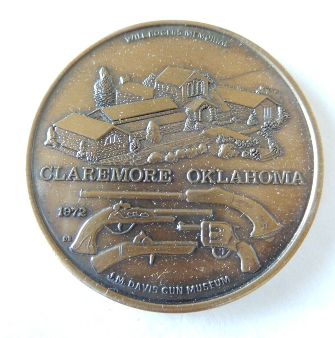1972 Claremore Oklahoma Museum City Bronze Token, 1.5