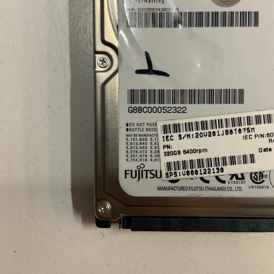 Genuine Fujitsu 320GB 2.5" HDD MHZ2320BH SATA 3Gb/s 5400 RPM CA0701B-B368000T - Image 3 of 4