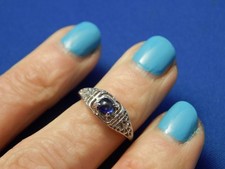 .45 Ct. Round Cabochon Blue Sapphire Filigree Ring Sterling Silver Free Sizing
