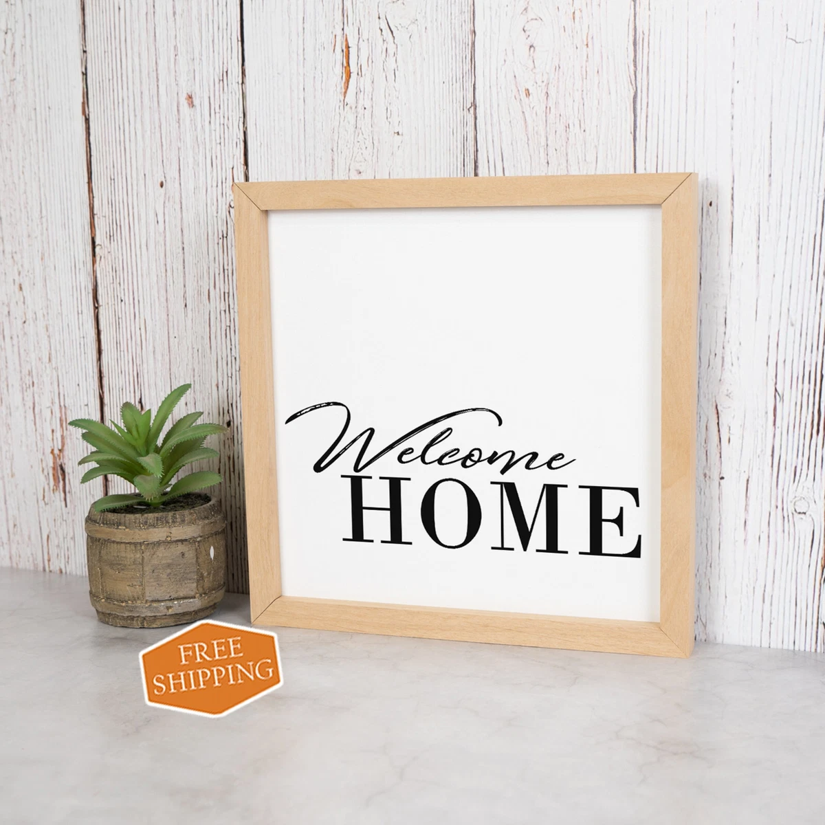 Welcome Home Sign in Wood Frame | Antique Farmhouse