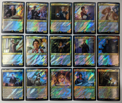 Doctor Who SURGE FOIL MTG Complete DOCTOR Set 15 Card Magic the