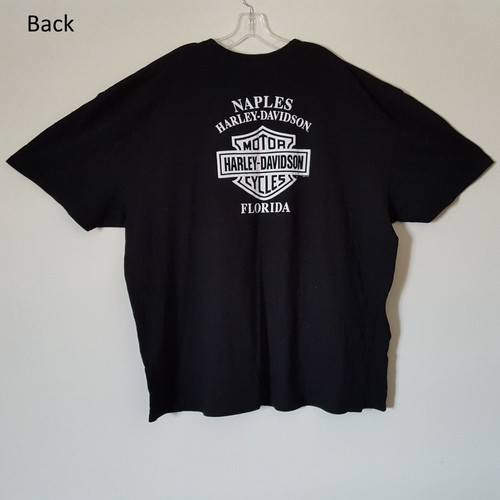 Harley-Davidson Motorcycles Black 4XL T-Shirt. Pirate Skull & Cross Chain Naples - Picture 3 of 10