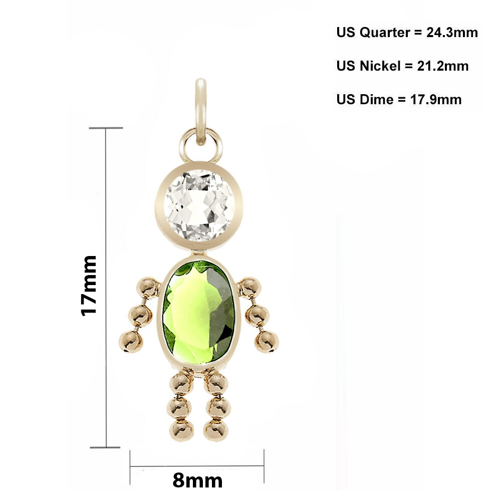 New 14k Yellow Gold Birthstone Boy or Girl Kids Child Pendant Charm