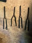 Four Vintage Curling Iron Barrel Working Spring Heated Stove Crimper