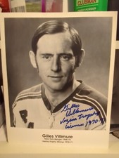 Gilles Villemure Signed NEW YORK RANGERS  8X10 Promo Photo