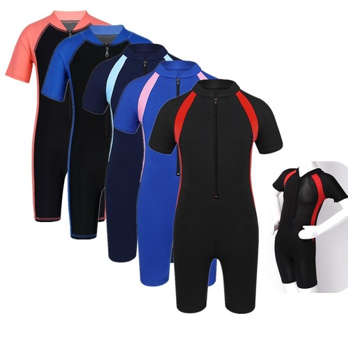 Boys Girls Swimsuit UPF 50+ UV Protection Short Sleeves Surfing Bathing Suit - Picture 3 of 47