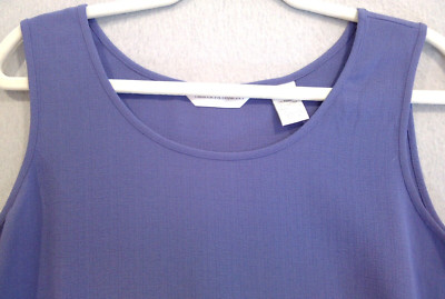Draper's & Daimon's Petites Essentials Flirty Crape Tank Top Vibrant Blue Sz M