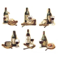 Wine Bottle Glass Gourmet Cheese Select-A-Size Waterslide Ceramic Decals