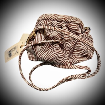 HOBO Adalyn Ginger Zebra Leather Small Frame Crossbody Bag $198 New With Tags