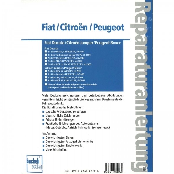 Thumbnail - Peugeot Boxer (1994-2002) Reparaturanleitung Bucheli Verlag