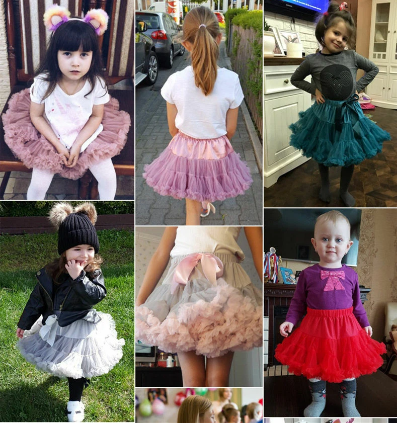 Mädchen Kinder Damen Petticoat Rockabilly Tutu Röcke Swing Tanzen Ballet Kleid - Bild 4 von 4