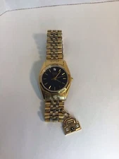 Bulova Quartz Watch With 10K EMB Cabarrus Hospital NC Service Award Charm *Read