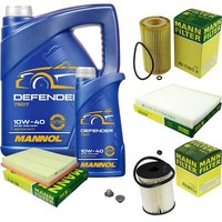 Mann Inspektionspaket 6 L Mannol Defender 10W-40 FüR Opel Zafira A 2.0 Dti 16V