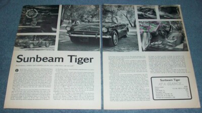 1964 Sunbeam Tiger Mark I Vintage Road Test Info Article 