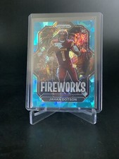 2022 Prizm Jahan Dotson, WSH Commanders Fireworks Blue Cracked Ice /99