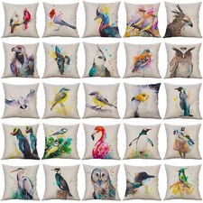 Watercolor Birds Throw Pillow Covers 18 18 Spring Colorful Flowers Pillow Covers