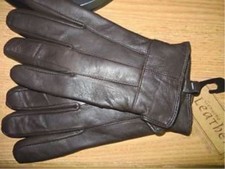 Mens Thinsulate Insulated Sheepskin Leather Gloves BROWN LARGE wool lining