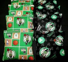 8 CORNHOLE BEANBAGS made w Boston Celtics Fabric ACA Reg Bag, Top Quality