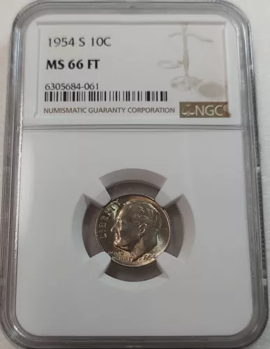 1954-S Roosevelt Dime 10C NGC MS66 FT #6305684-061