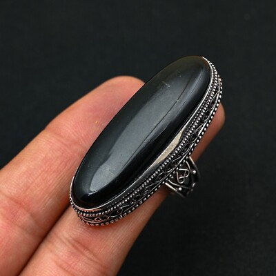 Black Onyx Gemstone Handmade 925 Sterling Silver Ring Jewelry For Gift