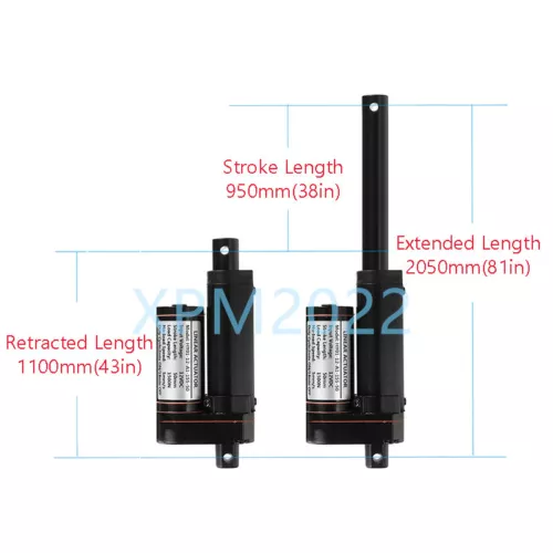 Accionamiento lineal 12V 1500N 50mm ~ 1000mm actuador lineal motor eléctrico impermeable - Imagen 42 de 43