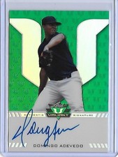 2017 Leaf Valiant Draft Domingo Acevedo Green Prismatic RC Auto 16/99 Yankees