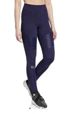ALO YOGA Blue Moto Mesh High Rise Ankle Leggings SIZE SMALL