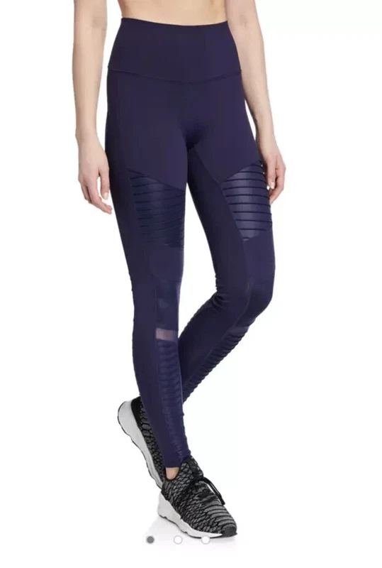 alo-yoga moto mesh high rise ankle leggings