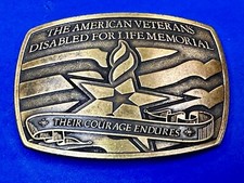 The Veterans Disabled for life Memorial - Their Courage Endures Vtg. Belt Buckle
