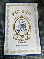 NEW ZIG ZAG BRAUNSTEIN FRERES TIN SIGN DEALERS-ONLY NEVER HUNG 12X18 RARE!
