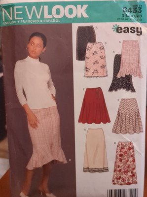 New Look EASY Sewing pattern #6433 Misses' SKIRT size 8-18  UC/FF