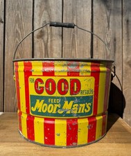 Vintage MoorMan's Feed Bucket Measures for Grains For Good Results Yellow Red