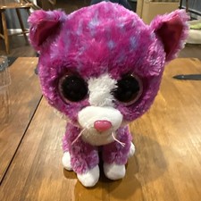 2017 TY Baby Beanie Boo Medium 9” Charlotte Pink Purple Kitty Cat Claires No Tag