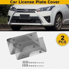 New 2pcs License Plate Shield Cover Bubble Lens Car Truck Waterproof Black Us