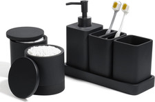 Bathroom Accessories Set, 6 Piece Bathroom Set with Toothbrush Holders, Soap Dis