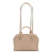 Chanel Caviar Skin Coco Mark Bowling Tote Women Pink One Size