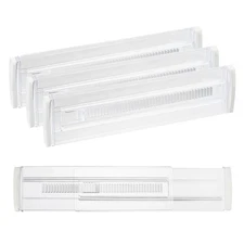 4 Pack 3.1" High 11.2" to 20" Expandable Drawer Dividers Organizer Clear
