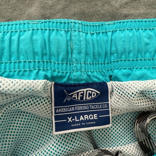 AFTCO Manfish 6.5" Mesh Lined Swim Trunks Mens XL Blue Shorts Beach UPF 50 NWT - Picture 3 of 13