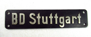 Original Direktionsschild / Lokschild " BD Stuttgart" BNPW706