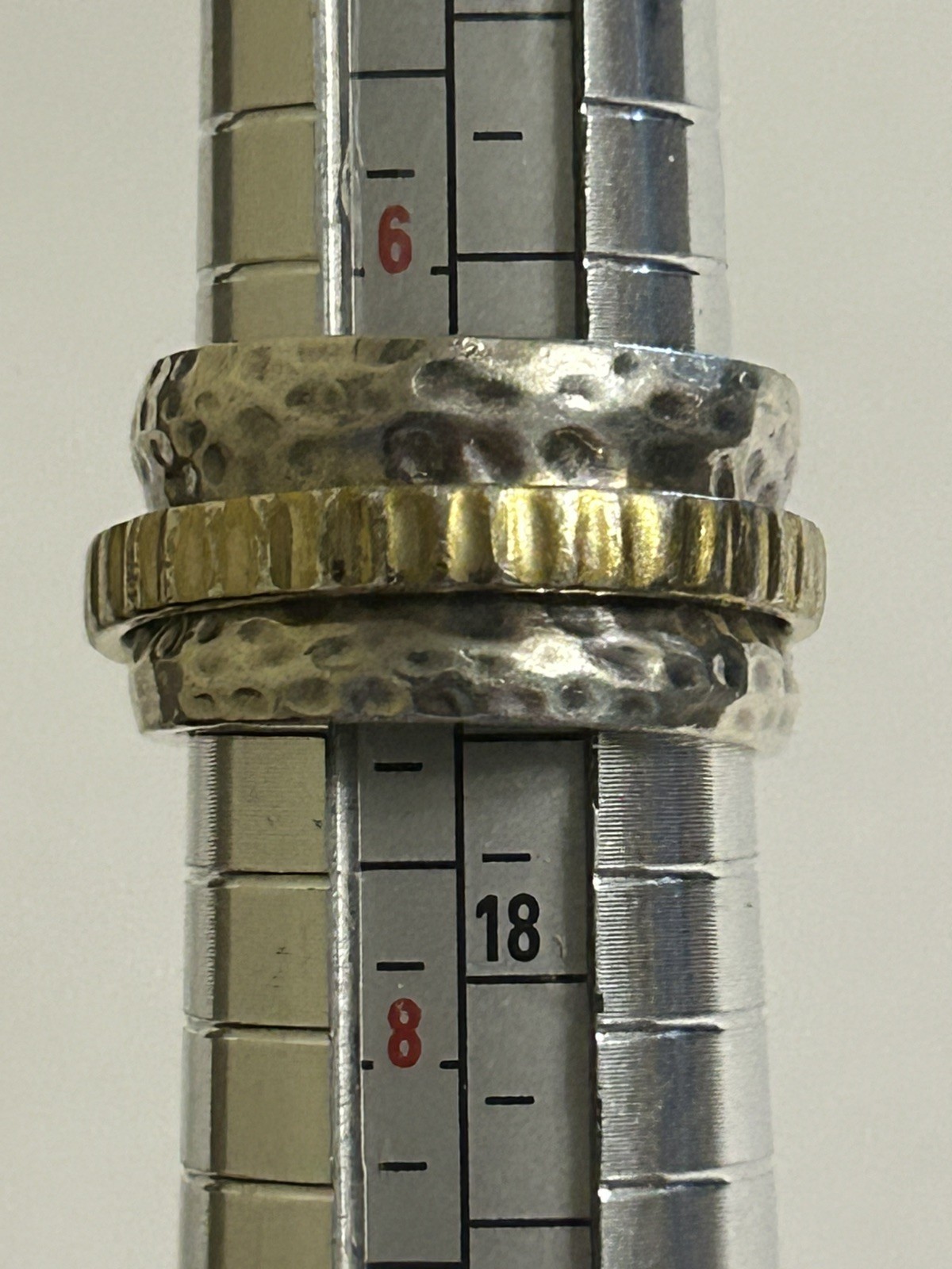 Vintage Silpada Hammered Spinner Ring, Size 7, .925, Heavy, Worry Ring