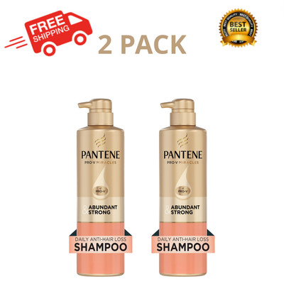 Pantene Abundant & Strong Shampoo Anti Hair Loss Niacinamide 13.5oz, 2 Pack