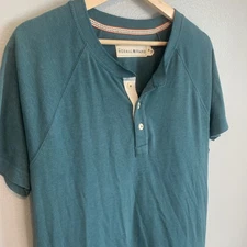 The Normal Brand Shirt Men M Active Puremeso Henley Short Sleeve Stretch Fabric